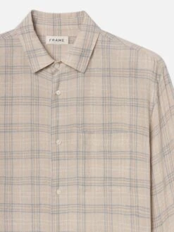 Plaid Shirt -- Cream Plaid -Frame Fashion Shop ME25WSH027 CRPL DET