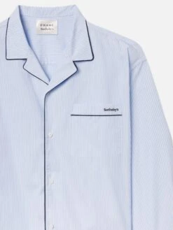 Sotheby's Unisex Pajama Shirt -- Blue Stripe -Frame Fashion Shop ME25WSH034 BLST DET