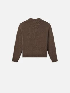 Silk Blend Polo Sweater -- Soft Mocha -Frame Fashion Shop MF24KSW011 SFTM B V2