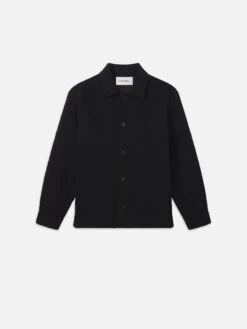 Textured Shirt Jacket -- Black