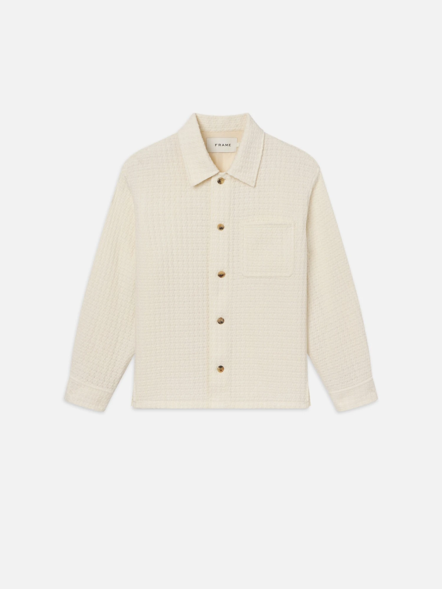 Textured Shirt Jacket -- Off White 1 Textured Shirt Jacket -- Off White