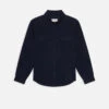 Double Pocket Wool Blend Shirt -- Dark Navy