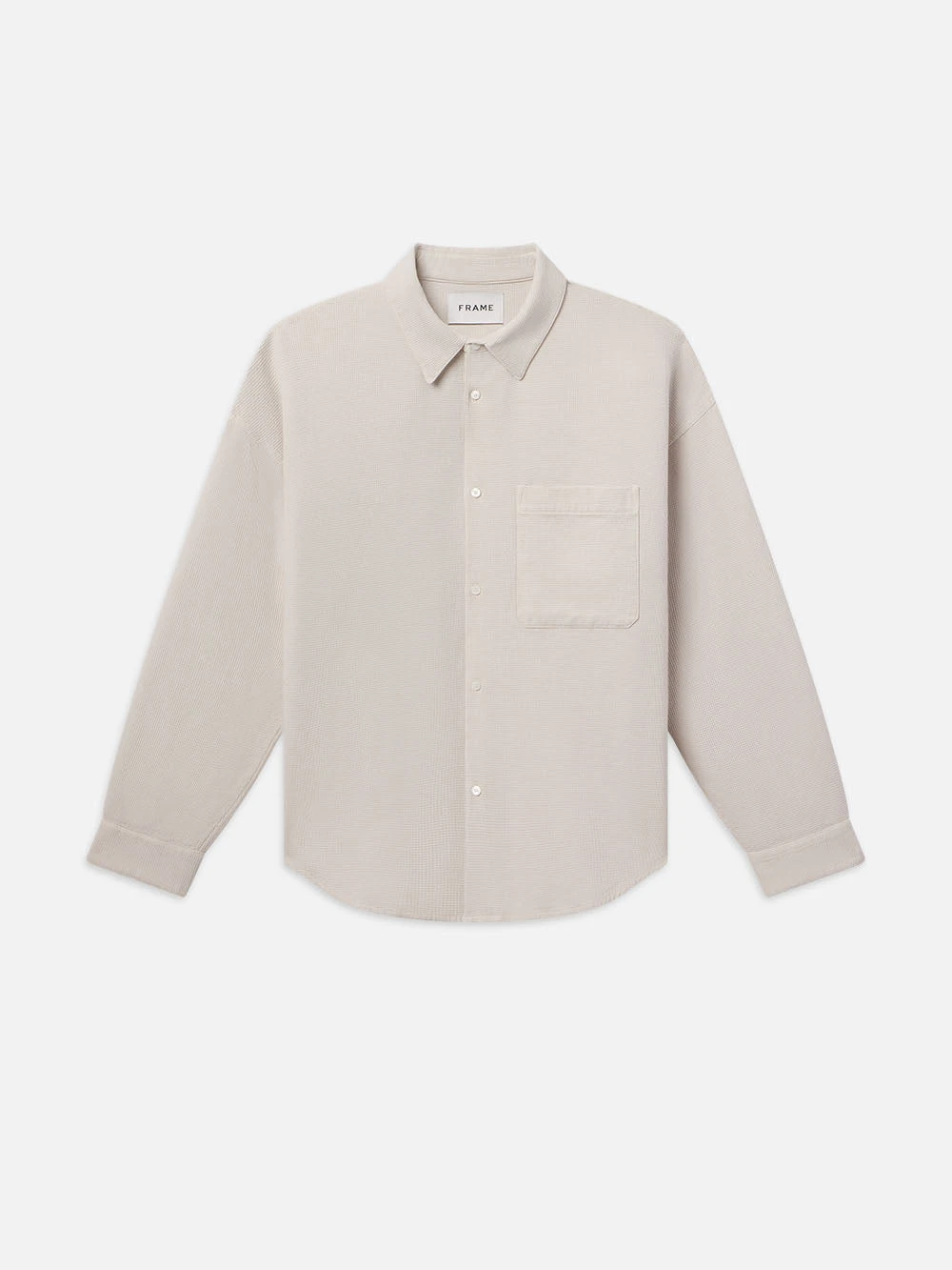 Waffle Textured Shirt -- Off White 1 Waffle Textured Shirt -- Off White