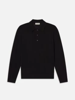Superfine Polo Sweater -- Black