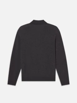 Superfine Polo Sweater -- Grey Melange -Frame Fashion Shop MF25KSW003 GRYM B