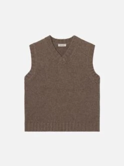 Yak Blend Vest -- Dark Taupe