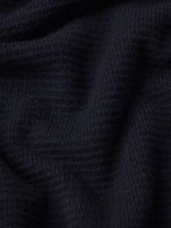Textured Wool Cashmere Sweater -- Dark Navy -Frame Fashion Shop MF25KSW021 DKNV FABRICDETAIL