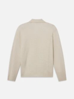 Textured Wool Cashmere Sweater -- Warm White -Frame Fashion Shop MF25KSW021 WRWH B