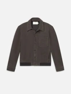 Suede Bomber Jacket -- Old Black