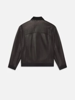 Leather Bomber -- Black -Frame Fashion Shop MF25LJA004 BLK B