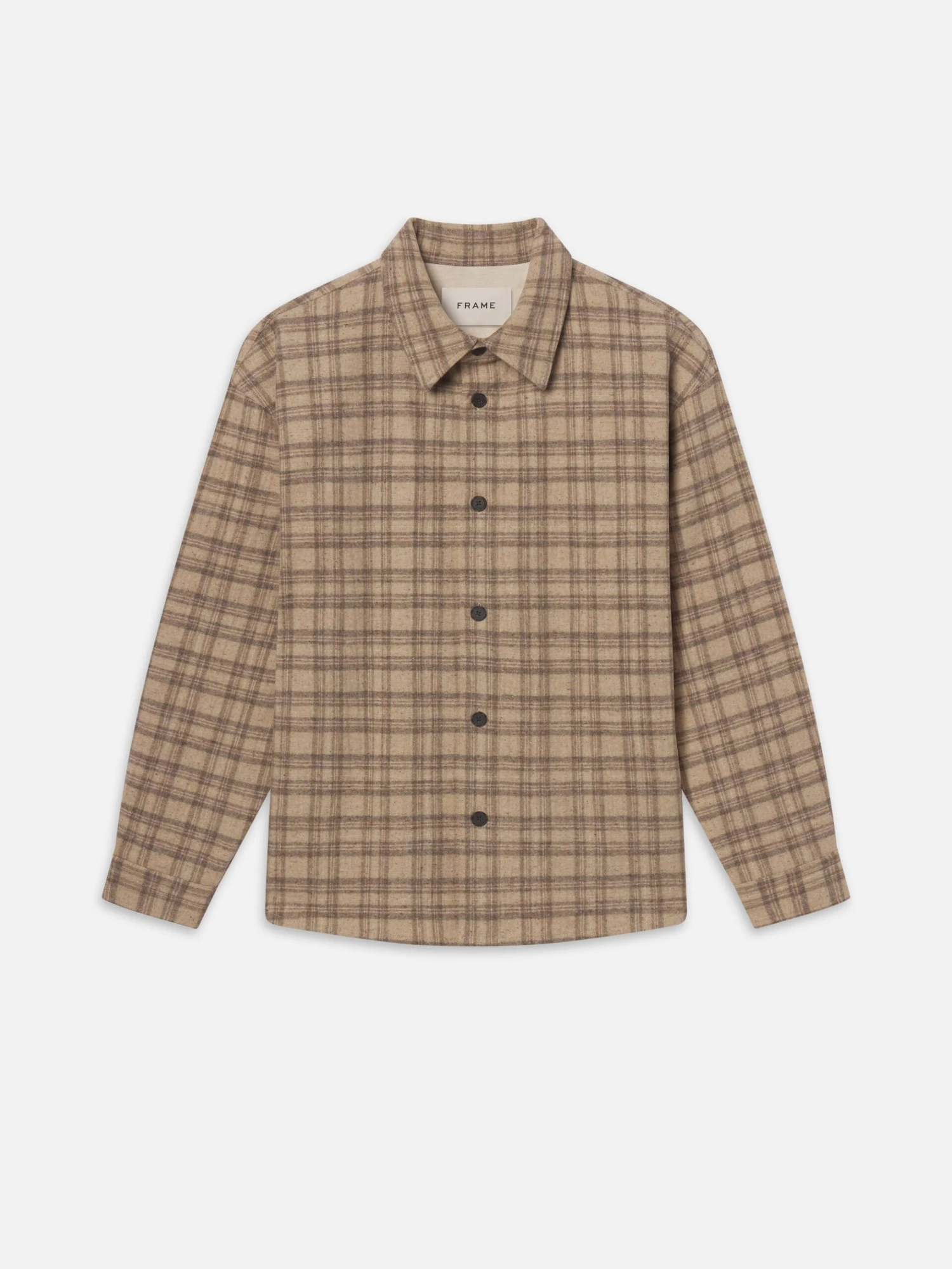 Woolen Plaid Overshirt -- Beige Multi 1 Woolen Plaid Overshirt -- Beige Multi