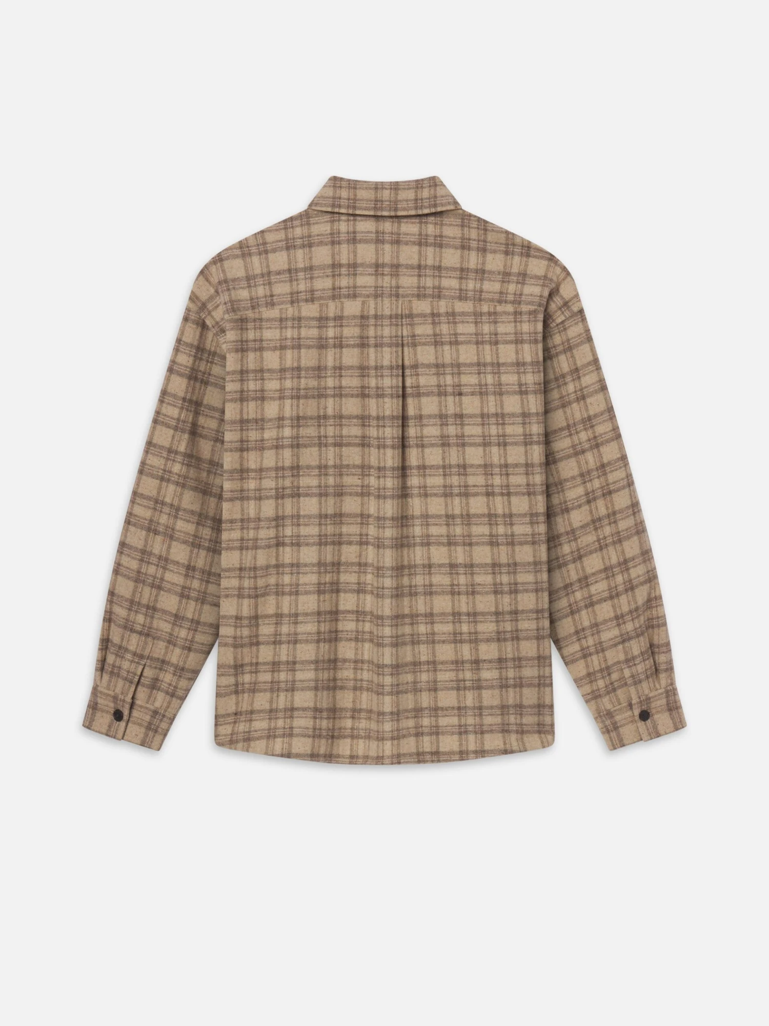 Woolen Plaid Overshirt -- Beige Multi 3 Woolen Plaid Overshirt -- Beige Multi - Image 3