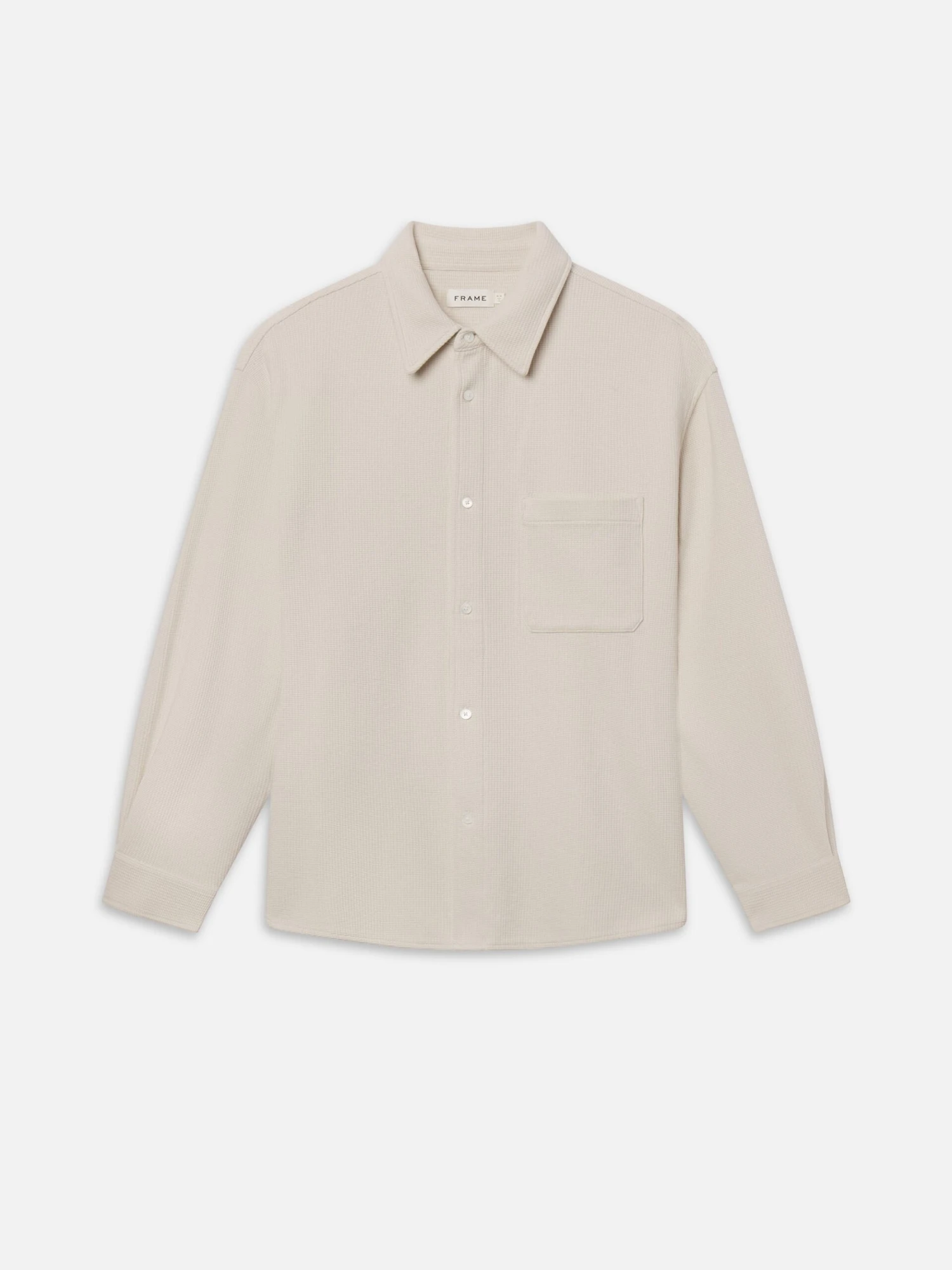 Waffle Textured Shirt -- Warm White 1 Waffle Textured Shirt -- Warm White