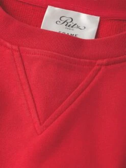 Ritz Unisex Tonal Logo Crewneck -- Red -Frame Fashion Shop MP25JSS006 RED FABRIC DET2 V2