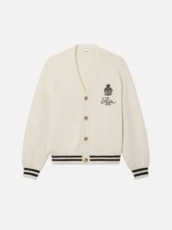 Ritz Embroidery Cashmere Cardigan -- Cream