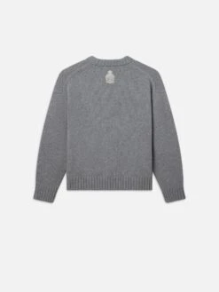 Ritz Unisex Cashmere Sweater -- Grey Melange -Frame Fashion Shop MP25KSW030 GRYM B