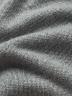 Ritz Unisex Cashmere Sweater -- Grey Melange -Frame Fashion Shop MP25KSW030 GRYM FABRIC DET