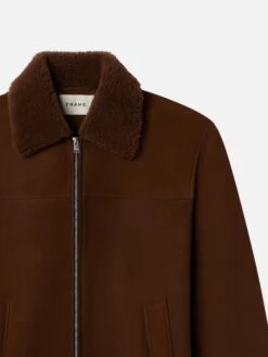 Suede Shearling Bomber -- Dark Camel -Frame Fashion Shop MP25LJA002 DACM DET