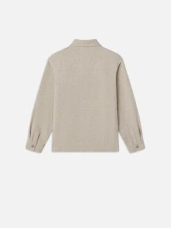 Tweed Overshirt Jacket -- Dove Tweed 9 Tweed Overshirt Jacket -- Dove Tweed -Frame Fashion Shop MP25WJA024 DVTW B V2