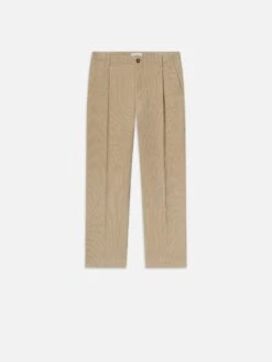 Tapered Pleated Trousers -- Dove