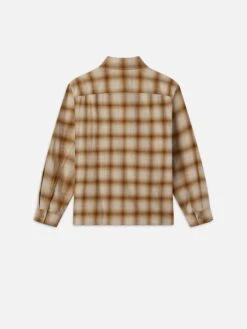 Light Weight Plaid Shirt -- Tan Plaid -Frame Fashion Shop MP25WSH009 TNPD B V2