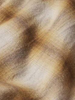 Light Weight Plaid Shirt -- Tan Plaid -Frame Fashion Shop MP25WSH009 TNPD FABRIC DET