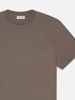 Light Cotton Tee -- Smoky Mocha -Frame Fashion Shop MS25JTE001 SMKM DET1