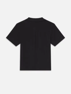 Jacquard Short Sleeve Relaxed Shirt -- Black -Frame Fashion Shop MS25JTE009 BLK BACK