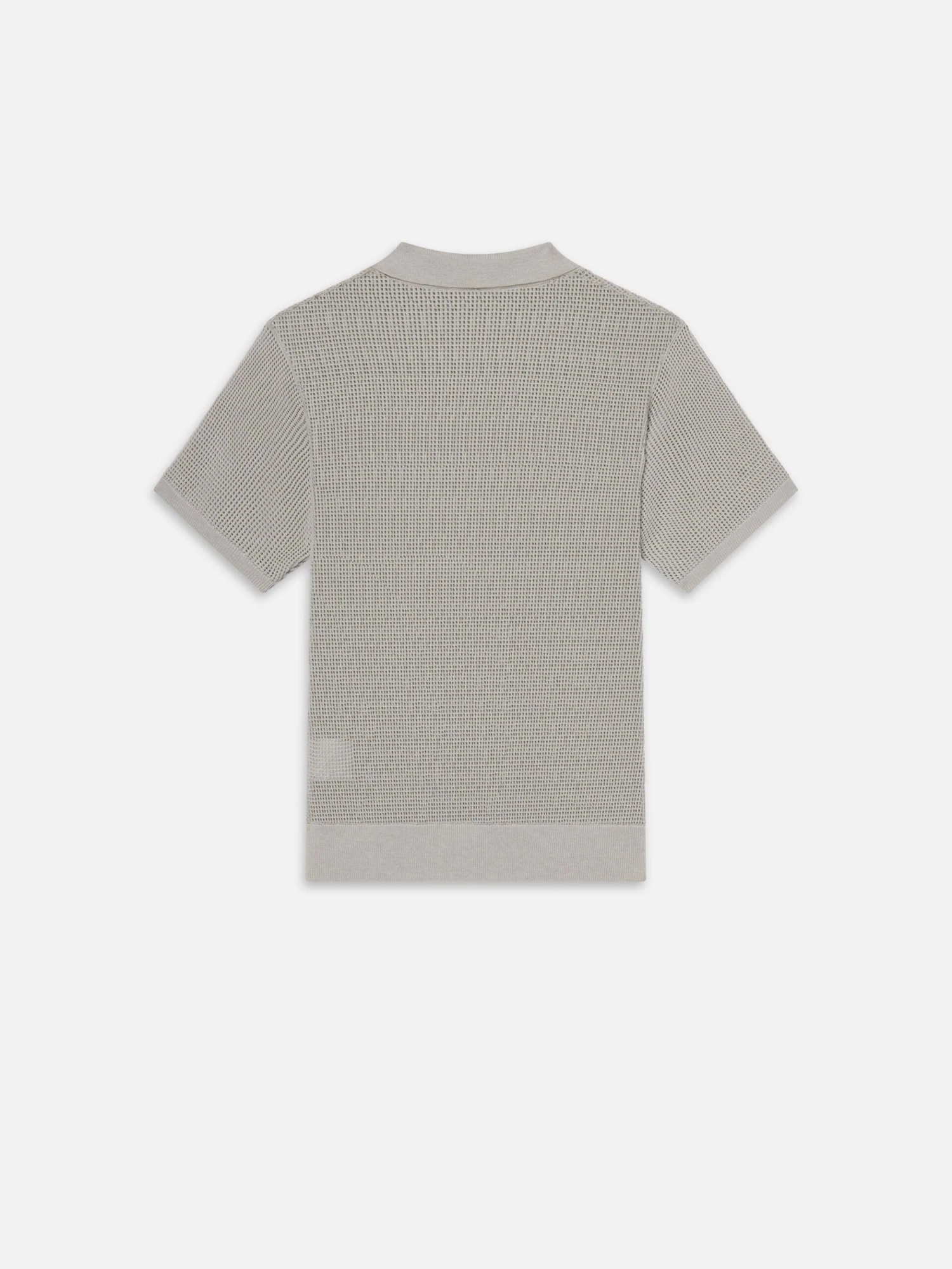 Open Weave Polo Sweater -- Grey Blue 5 Open Weave Polo Sweater -- Grey Blue - Image 5