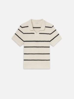 Striped Polo Sweater -- Black Stripe