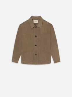 Suede Chore Coat -- Dark Beige
