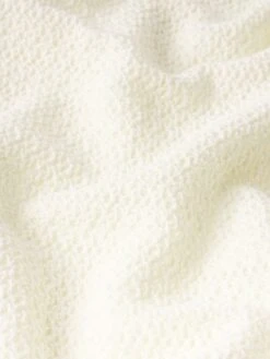 Open Weave Short Sleeve Shirt -- Cream -Frame Fashion Shop MS25WSH015 CREA FABRIC DETAIL