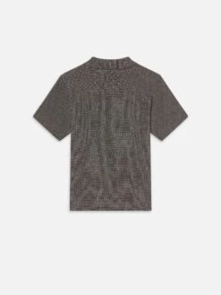 Textured Short Sleeve Shirt -- Black Multi -Frame Fashion Shop MS25WSH019 BKML BACK