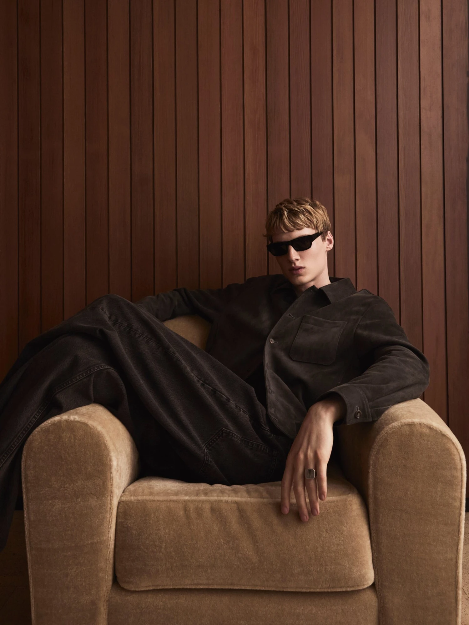 Suede Bomber Jacket -- Old Black 5 Suede Bomber Jacket -- Old Black - Image 5