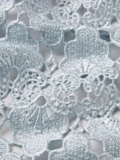 The Lace Button Up Shirt -- Sky Blue -Frame Fashion Shop WE24WSH010 SKYB FABRICDETAIL