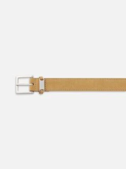 The Suede Square Buckle Belt -- Light Camel -Frame Fashion Shop WE25ABT009 LTCM 2