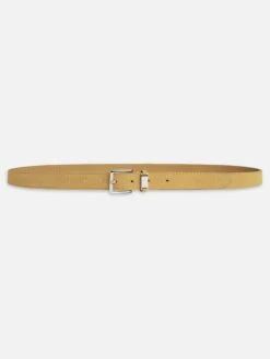 The Suede Square Buckle Belt -- Light Camel