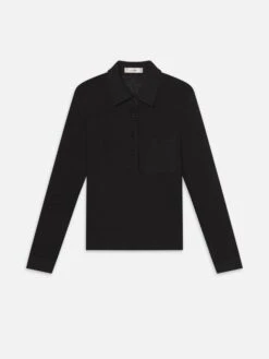 The Long Sleeve Caddy Polo -- Black