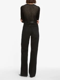 The Sheer Stripe Sweater -- Black -Frame Fashion Shop WE25KSW002 BLK B 11652