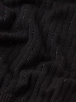 The Sheer Stripe Sweater -- Black -Frame Fashion Shop WE25KSW002 BLK FABRICDETAIL