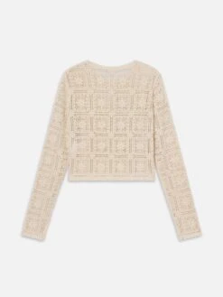 The Crochet Cardi -- Cream -Frame Fashion Shop WE25KSW008 CREA B