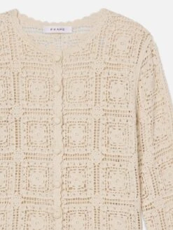 The Crochet Cardi -- Cream -Frame Fashion Shop WE25KSW008 CREA DET