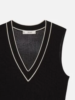 The Varsity Vest -- Black Multi -Frame Fashion Shop WE25KSW024 BKMU DET