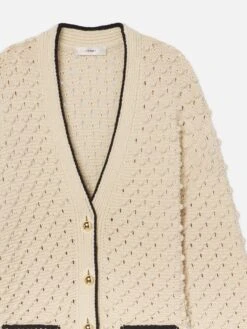 The Bauble Cardigan -- Cream 8 The Bauble Cardigan -- Cream -Frame Fashion Shop WE25KSW029 CREA DET
