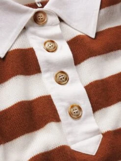 The Bold Stripe Polo -- Chestnut Multi -Frame Fashion Shop WE25KSW032 CNMU SWATCH