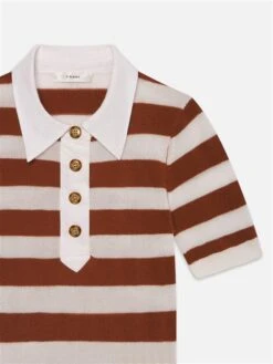 The Bold Stripe Polo -- Chestnut Multi -Frame Fashion Shop WE25KSW032 CNMU DET