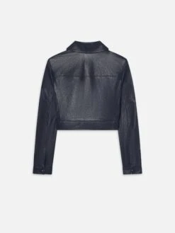 The Small Leather Jacket -- Dark Indigo -Frame Fashion Shop WE25LJA005 DKIN B