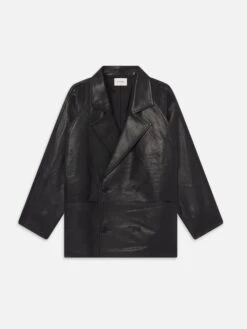 Oversized Leather Jacket -- Black