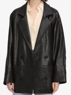 Oversized Leather Jacket -- Black -Frame Fashion Shop WE25LOW001 BLK 4480