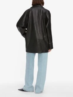 Oversized Leather Jacket -- Black -Frame Fashion Shop WE25LOW001 BLK 4509